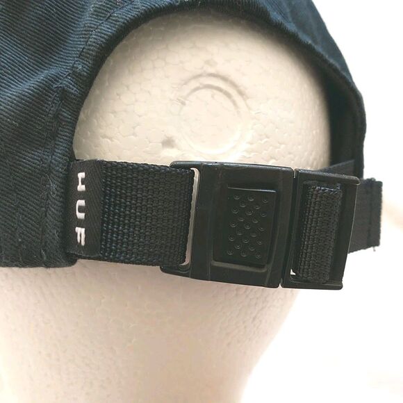 HUF Hex Volley Cap Hat Unisex OS Black Diamond Bill Cotton Logo Strap Back USA - Picture 5 of 12